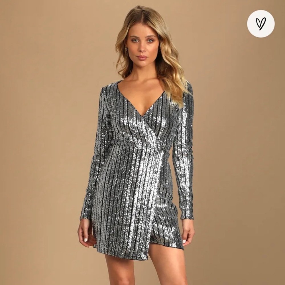 Sequin long sleeve party dress